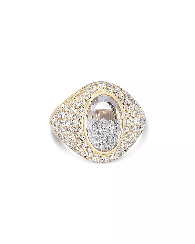 Moritz Glik 18K Yellow Gold Diamond Kaleidoscope Shaker Pave Statement Ring, 1.65 tcw