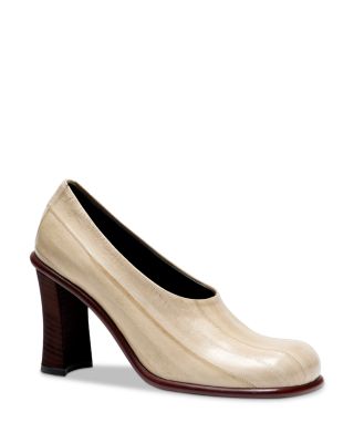 Women's Esme Eel Leather Block Heel Pumps