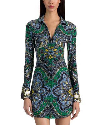 Alice and Olivia Freya Fitted Mini Shirtdress