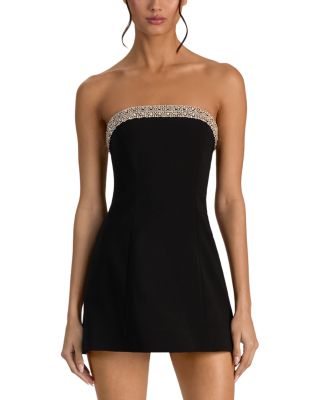 Alice and Olivia Katya Strapless Embellished Romper