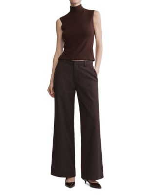 Alex Baggy Wide Leg Low Rise Pants in Brown/Blue