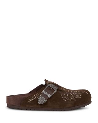 Birkenstock x Etro Unisex Boston Embroidered Suede Clogs