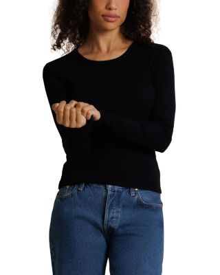 Ribbed Long Sleeve Crewneck Tee