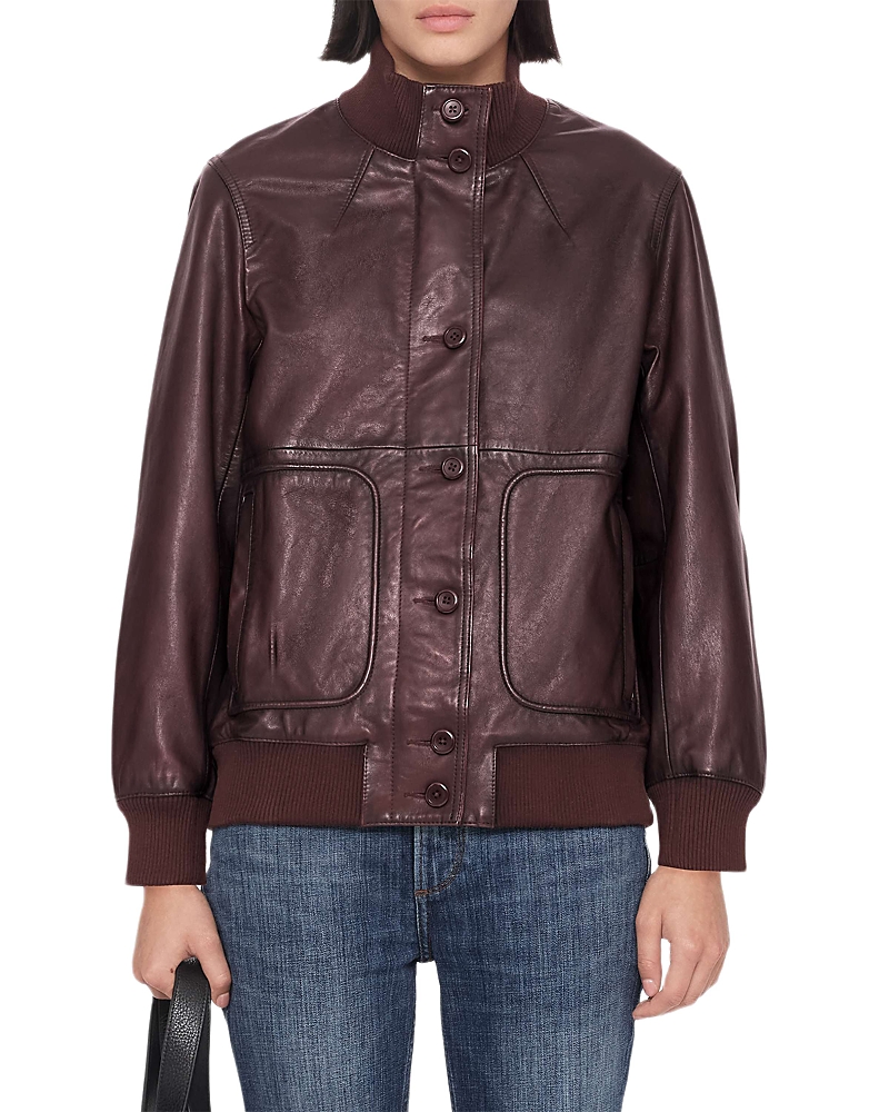 Allsaints Memphis Leather Stand Collar Jacket