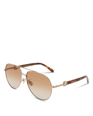 Gancini Oversize Aviator Sunglasses, 60mm