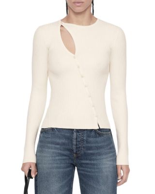 Cruz Cutout Asymmetrical Button Front Top