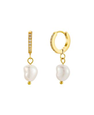  Freshwater Pearl Hoop Earrings
