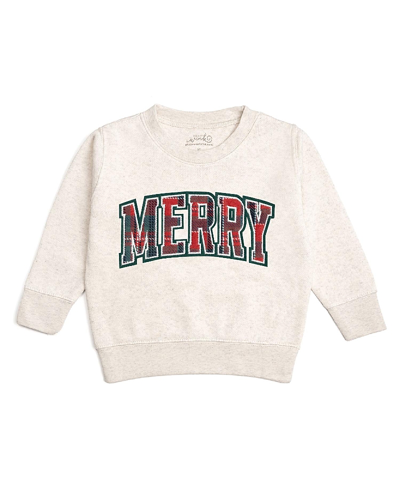 Sweet Wink Boys' Merry Tartan Patch Christmas Sweatshirt - Little Kid, Big Kid