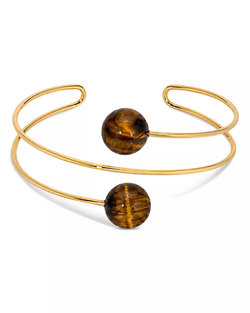 Ettika Summer Escape Tiger's Eye Openwork Cuff Bracelet