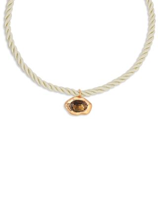 Molten Crystal Pendant Rope Necklace, 13.5-17.5"