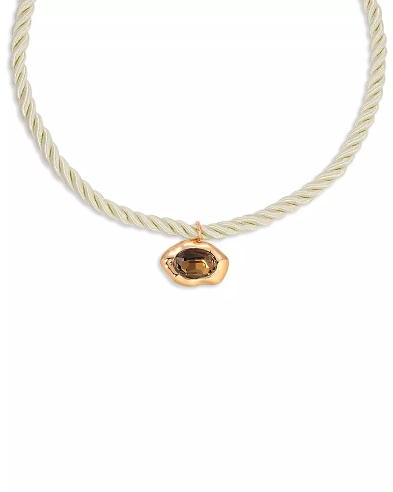 Ettika Molten Crystal Pendant Rope Necklace, 13.5