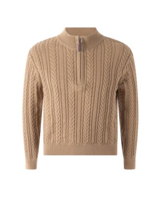 Boys' Cable Knit Half-Zip Stripe Sweater - Little Kid, Big Kid
