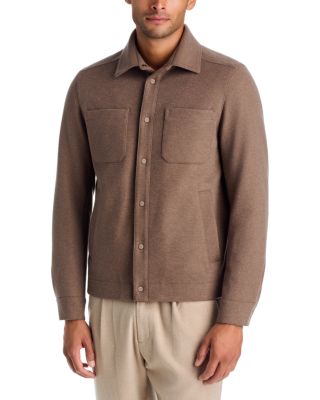 Jersey Polar Patch Pocket Fleece Shirt Jacket 