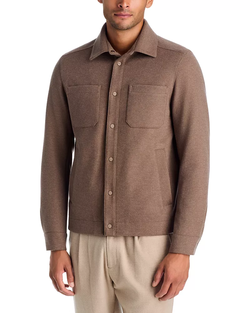Herno Jersey Polar Patch Pocket Fleece Shirt Jacket