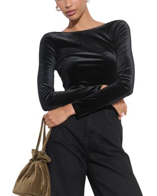Cowl Back Velvet Top