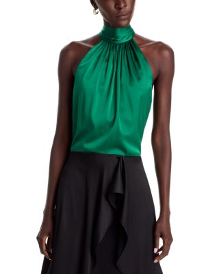 Lori Silk-Blend Draped Top