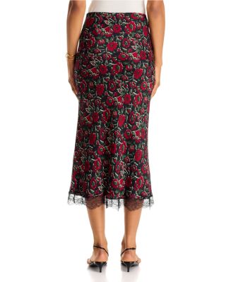 Clover Lace Trim Printed Skirt