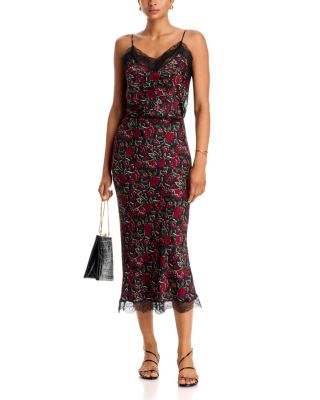 Clover Lace Trim Printed Skirt