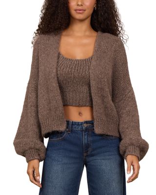 Rib Knit Tank Cardigan Set