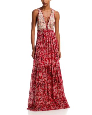 Daomi Lace Up Maxi Dress