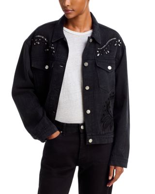 Tayan Eyelet Cotton Denim Jacket