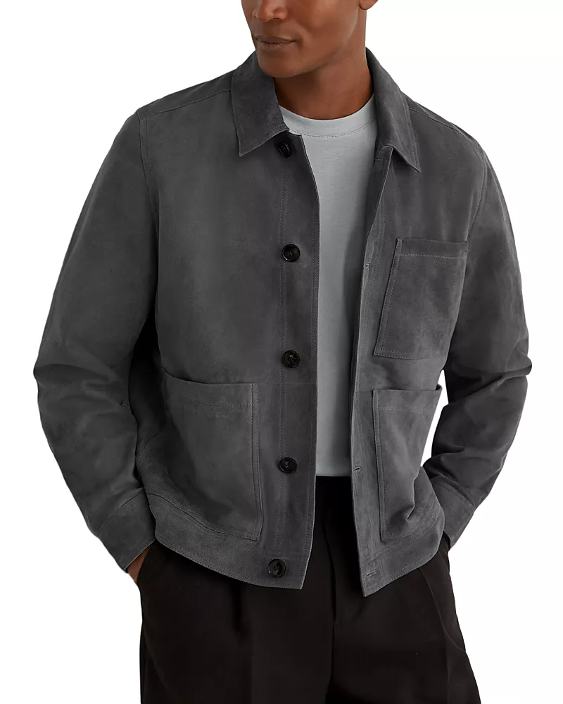 Reiss Wilstead Suede Trucker Jacket
