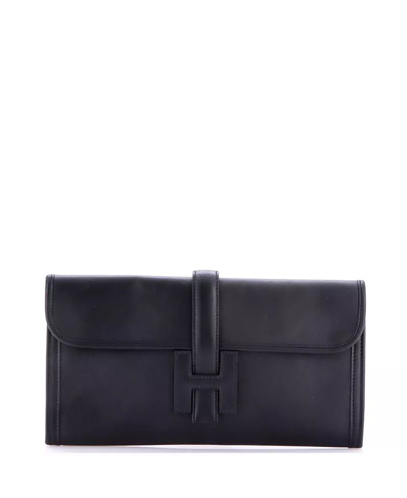 Pre-Owned HERMES Jige Elan Swift Leather Clutch