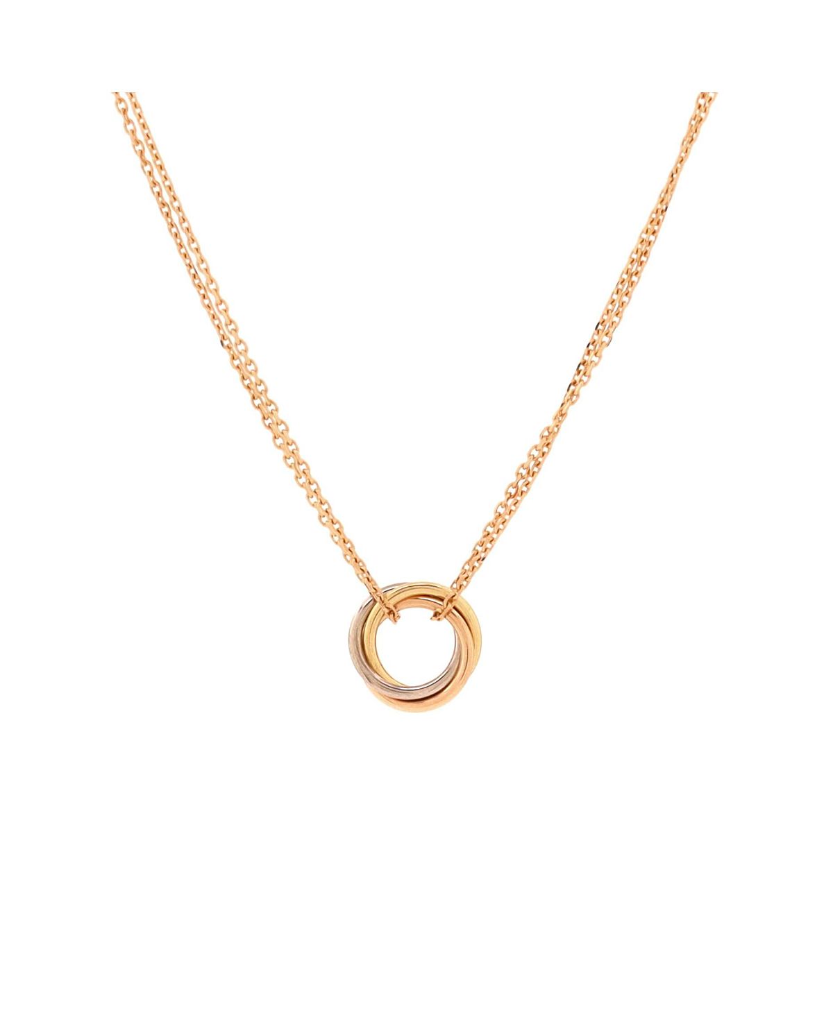 Pre-Owned Cartier Trinity Choker Necklace 18K Tricolor Gold, 16.25