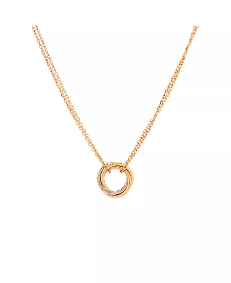 Pre-Owned Cartier Trinity Choker Necklace 18K Tricolor Gold, 16.25