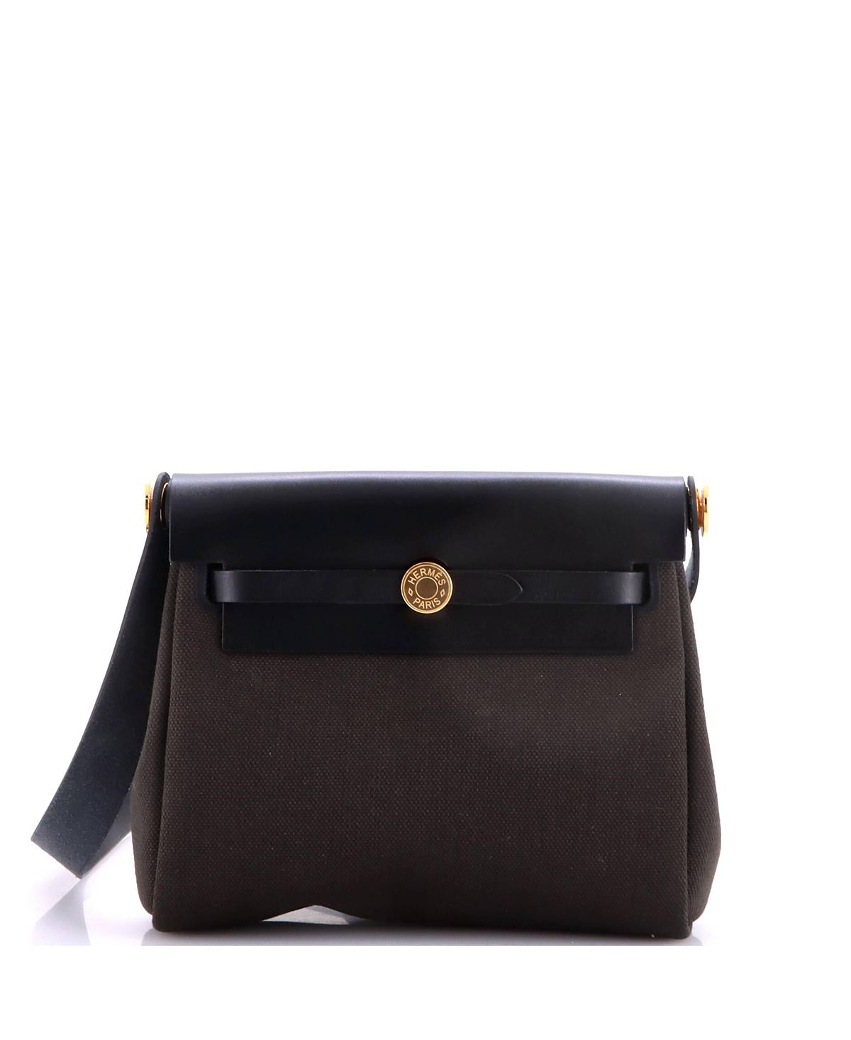 Pre-Owned HERMES Herbag Zip Canvas & Leather Crossbody