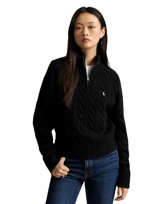 Cable Wool & Cashmere Half-Zip Sweater