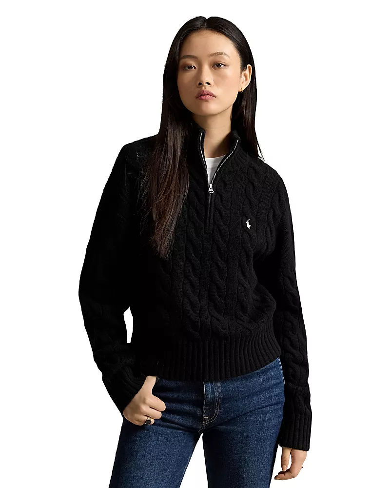 Polo Ralph Lauren Cable Wool & Cashmere Half-Zip Sweater