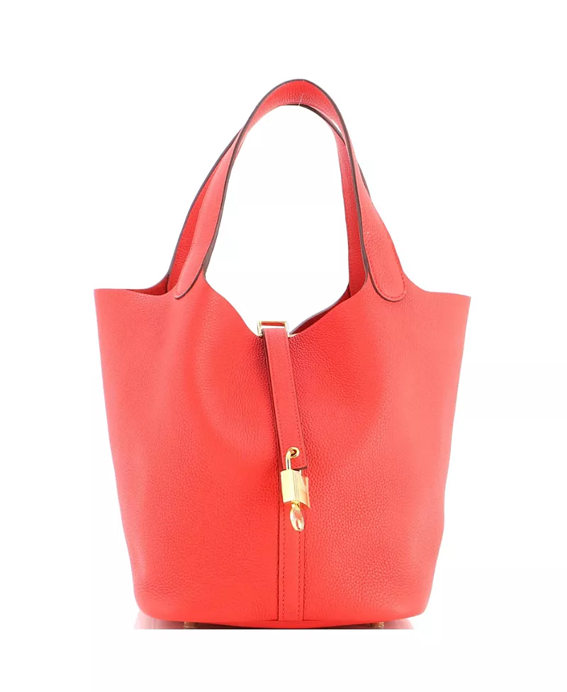 Pre-Owned HERMES Picotin Lock Mini Leather Bucket Bag