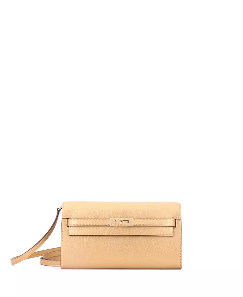 Pre-Owned HERMES Kelly Metallic Leather Wallet