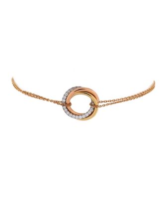  Trinity Chain Bracelet 18K Tricolor Gold and Diamonds