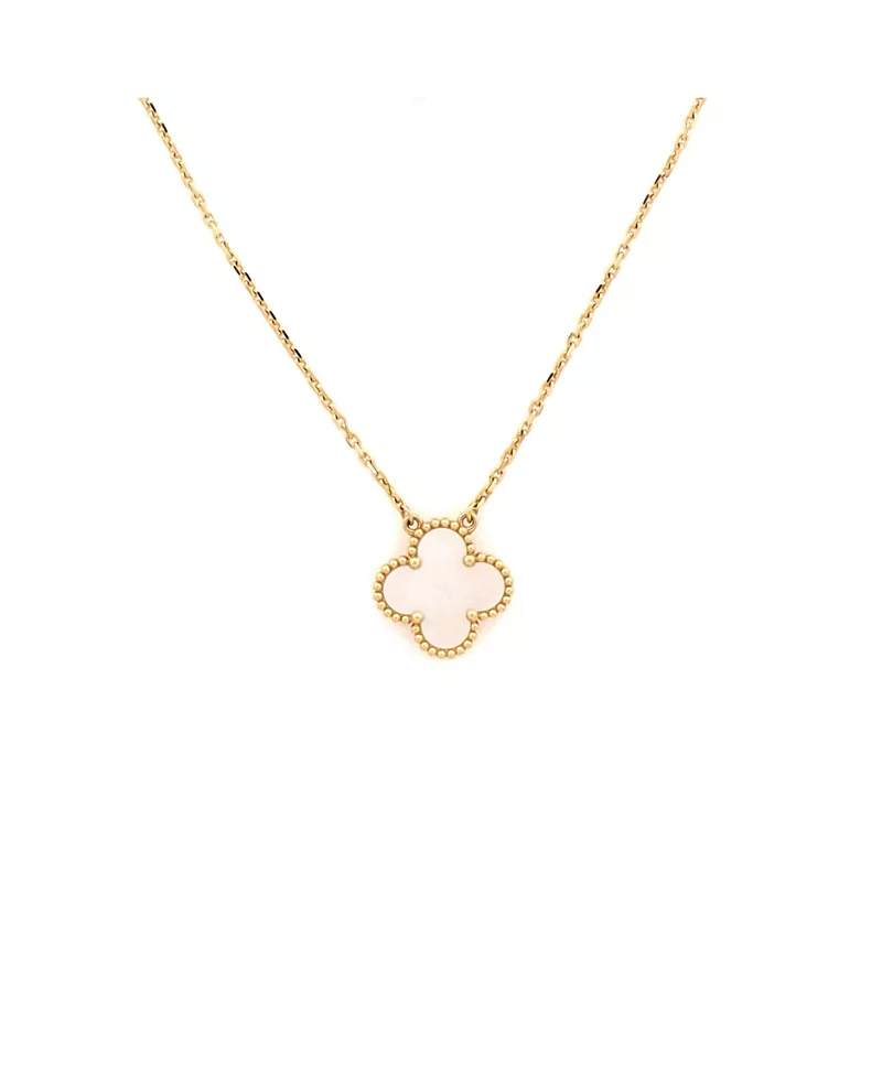 Pre-Owned Van Cleef & Arpels Vintage Alhambra Pendant Necklace 18K Gold and Mother of Pearl