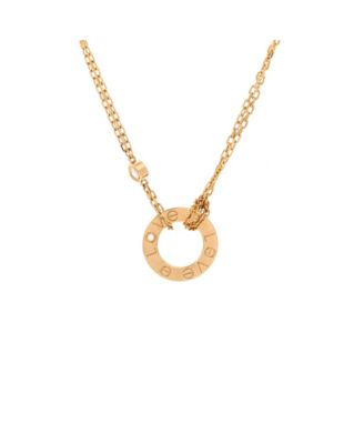  2 Diamonds Love Pendant Necklace 18K Gold and Diamonds