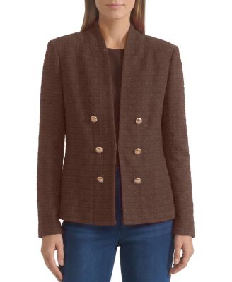 Tonal Eyelash Tweed Knit Jacket