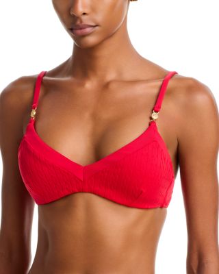 Cable Knit Solids Playa V Neck Bikini Top