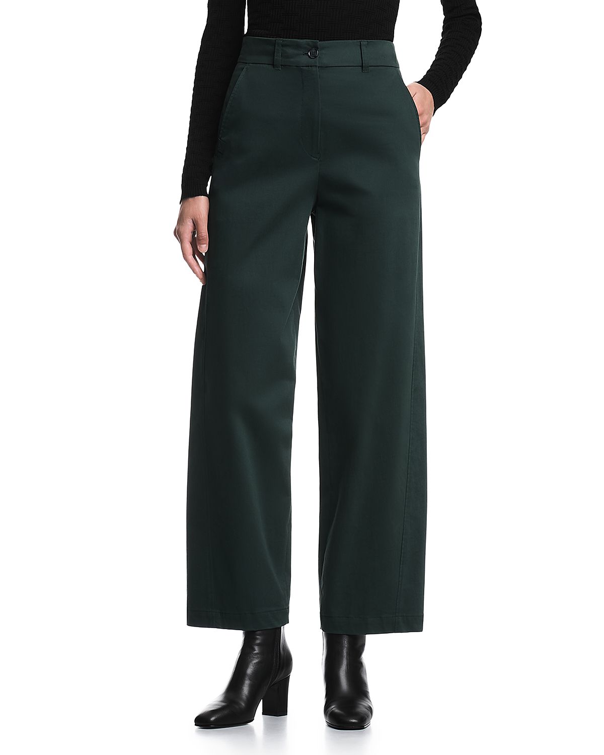 Emporio Armani Cotton Stretch Wide Leg Pants