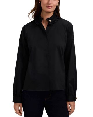 Colette Ruffle Trim Sateen Blouse