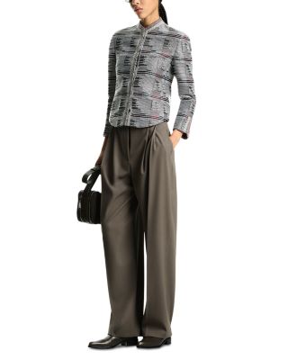 Jacquard Geometric Patterned Blazer