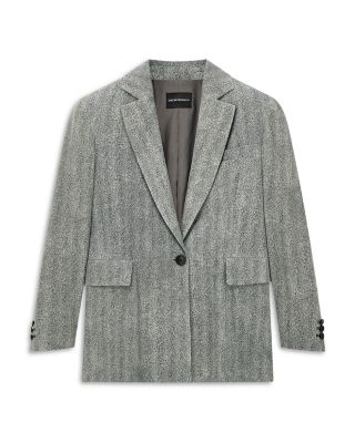 Leather One Button Blazer - thumbnail 5