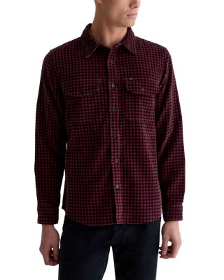 Ag Evening Smoke Cotton Gingham Pocket Shirt