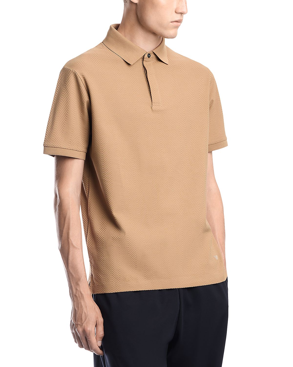 Emporio Armani Cotton Jacquard Jersey Polo Shirt