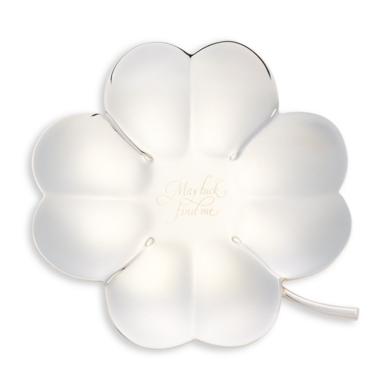 Christofle L'Herbier Silver Plated Lucky 4 Leaf Engraved Clover Trinket Tray