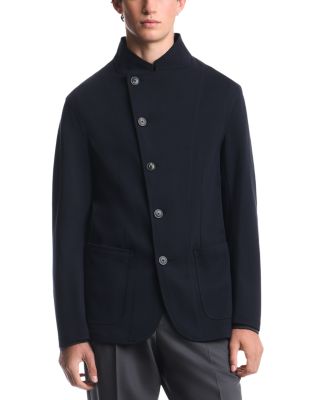 Slant Button Placket Signature Jersey Jacket