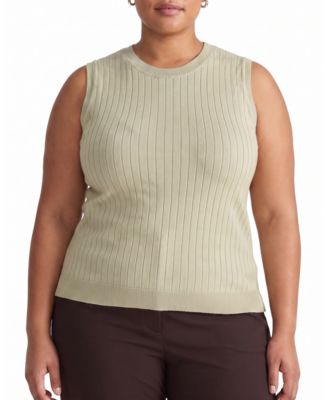  Women's Plus Savvy Fine Knit Sweater Shell