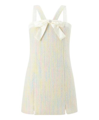  Girls' Lilliana Bow Tweed Mini Dress - Little Kid, Big Kid