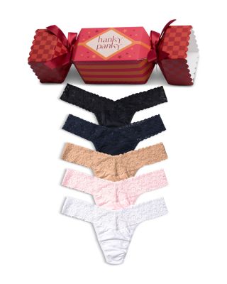 Signature Lace Low Rise Thong, Pack of 5